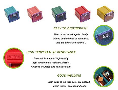 Low Profile JCASE Cartridge Fuse Littelfuse 0895020.Z 0895025.Z 0895030.Z 0895040.Z 0895050.Z 0895060.Z 1