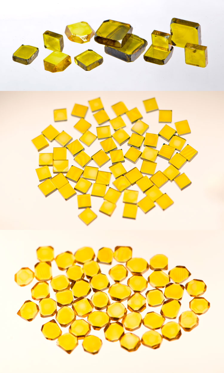 Yellow Single Crystal Diamond Plates Crystal diamond cutting tools Diamond