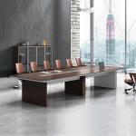 8 Seater Office Meeting Room Table Dark Grey OEM For Business Premises