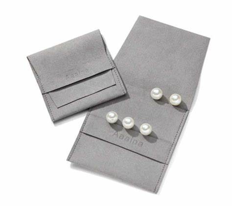 Folding Suede Velvet Jewelry Gift Bags Packaging Envelope Flap Microfiber Pouch