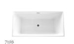Fiberglass Freestanding Rectangular Tub , Modern Stand Alone Tub In Small