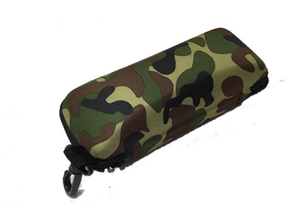 Quality Green Camo Shockproof EVA Glasses Case with Nylon Zipper and Plastic Hook for sale