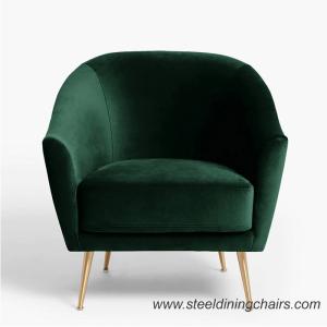 Wholesale Green Velvet Upholstered Leisure Stainless Steel Leg 1 Seater Sofa from china suppliers