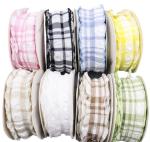 Washable Japanese and Korean Style Puff Wrinkle Grid Band Hair Accessories