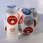 Flower Waterproof Wedding Label Sticker Packaging Thank You Circle Stickers