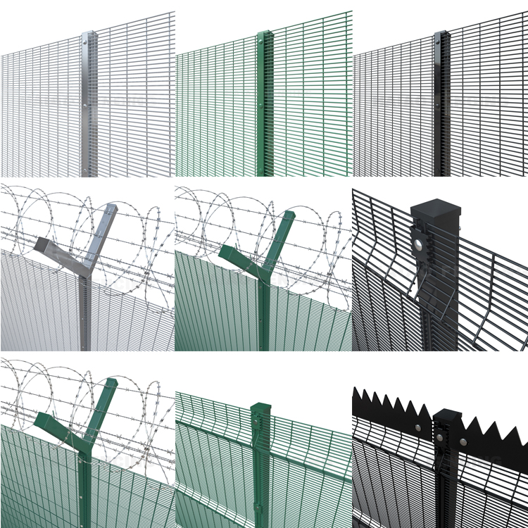 1.8*2.4m High Security Anti climb 358 iron 358 garden mesh fence anti theft security Fence Powder Coated Clear View Fenc
