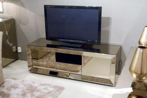 Wholesale Popular Hotel Mirrored Glass TV Cabinet , Black Mirrored Corner TV Cabinet from china suppliers