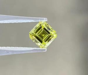 Wholesale Synthetic High Clarity vS1 Lab Grown Yellow Diamond Asscher Shaped from china suppliers