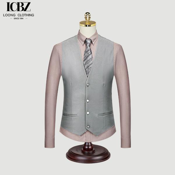 Customized Black Suit Vest for Men's Business Formal Wear as Groom's Wedding
