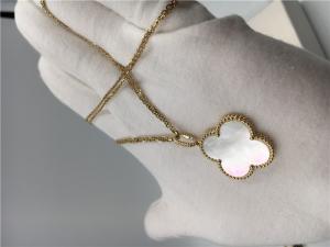 Wholesale Long Yellow 18K Gold Necklace Elegant White Mother Of Pearl For Ladies from china suppliers