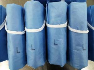 Wholesale Blue Disposable Medical Gowns Low Linting Water Resistance For Operation Room from china suppliers