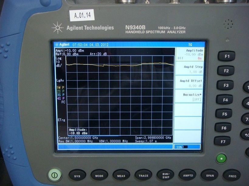 Keysight Agilent N9340B Handheld RF Spectrum Analyzer HSA 3 GHz
