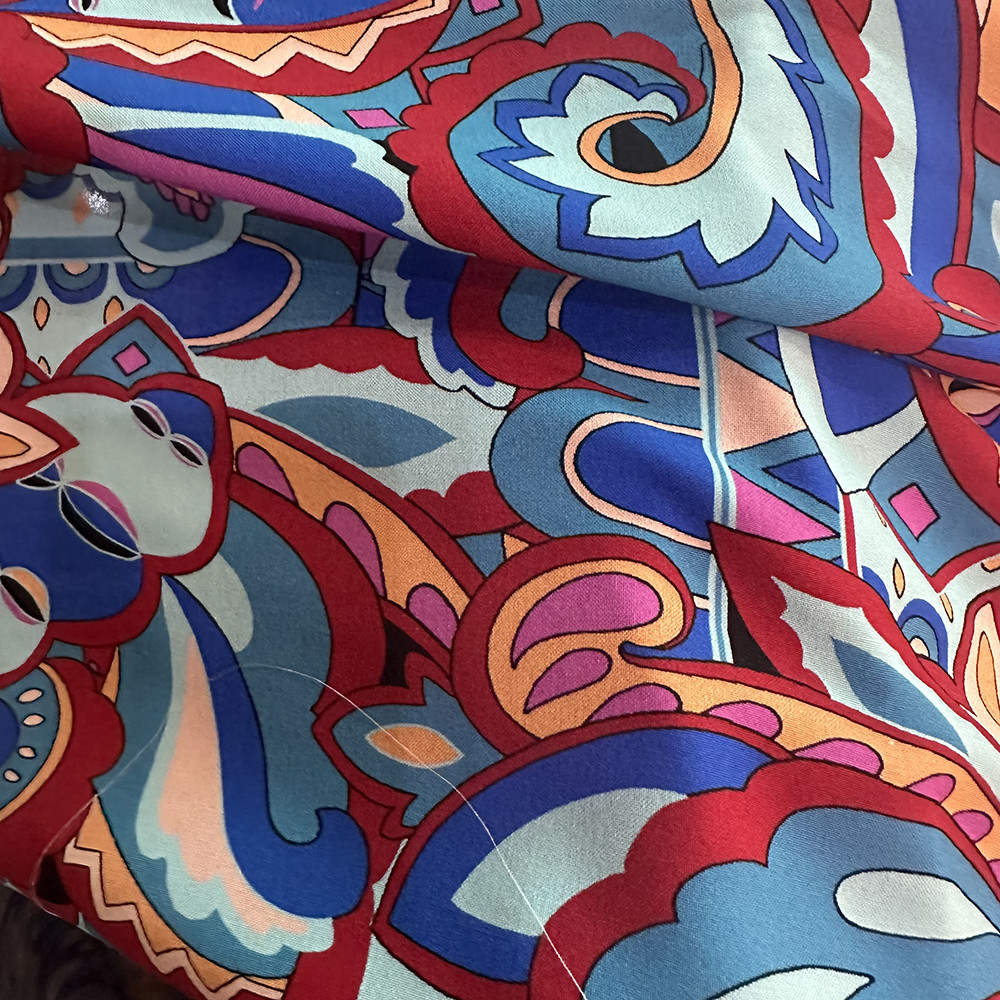 Customization Woven Printed Floral 100% Rayon Artificial Cotton Fabric For Women Dress