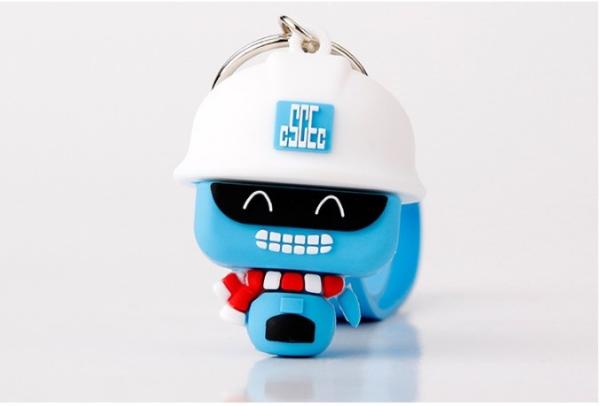 Custom Made Company Brand Mascot Soft Touch PVC Plastic Miniature Key Chain