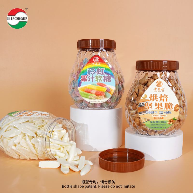 Wholesale 670mL 23oz Wide Mouth Canning PET Plastic Bottles Clear Empty Cans Food Grade Plastic Jars With Lid for Candy Food Packaging