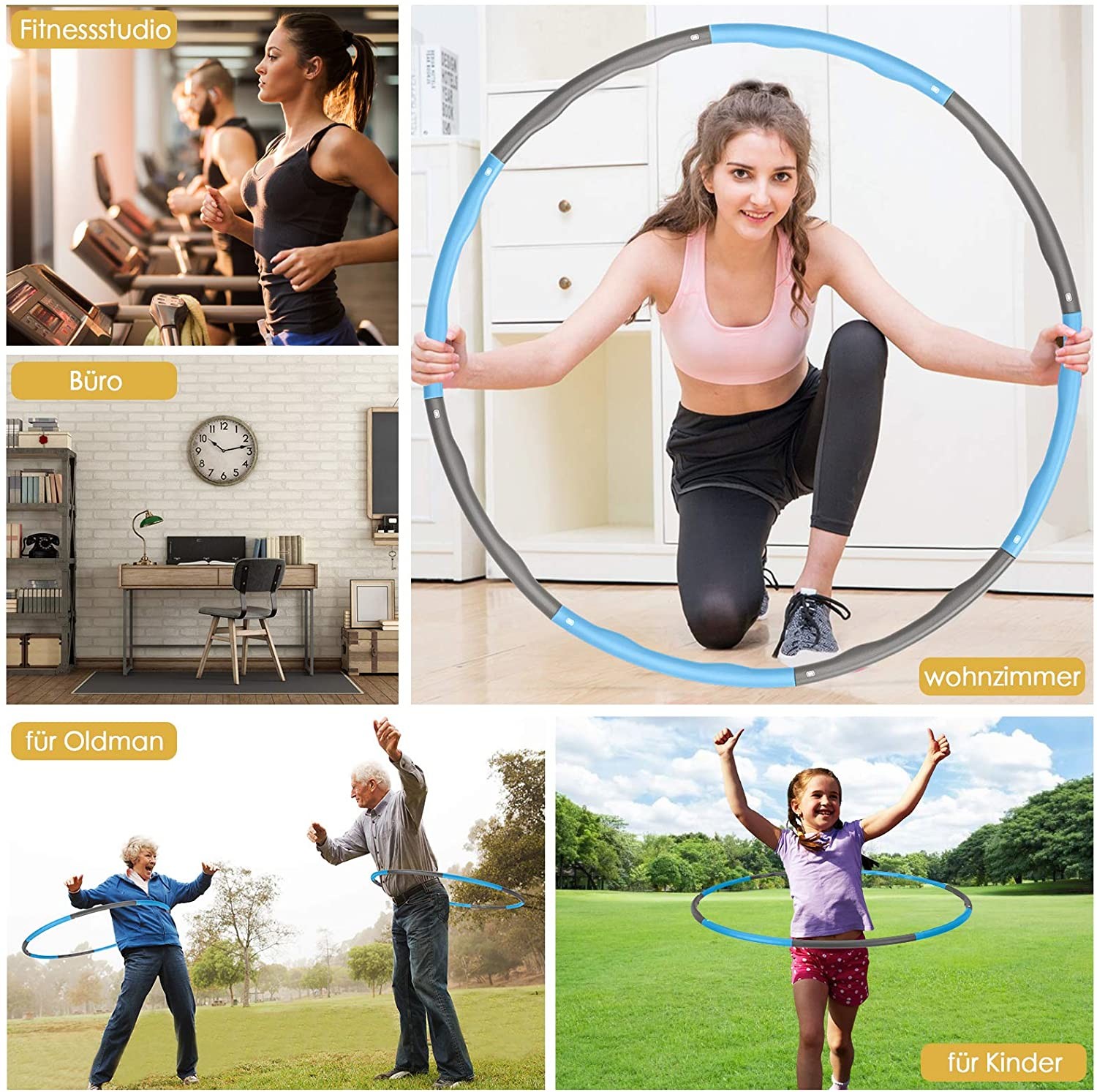 Detachable Massage Hula Hoops 73cm 84cm 96cm Otional
