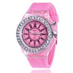 Quartz Men Silicone Sport Watch 8.2mm Thickness Transparent Plastic Case 3ATM