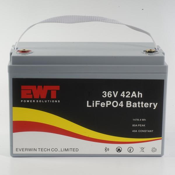 130 Wh/kg Energy Density LiFePO4 36V 50Ah Battery Pack with Built-in BMS Safety