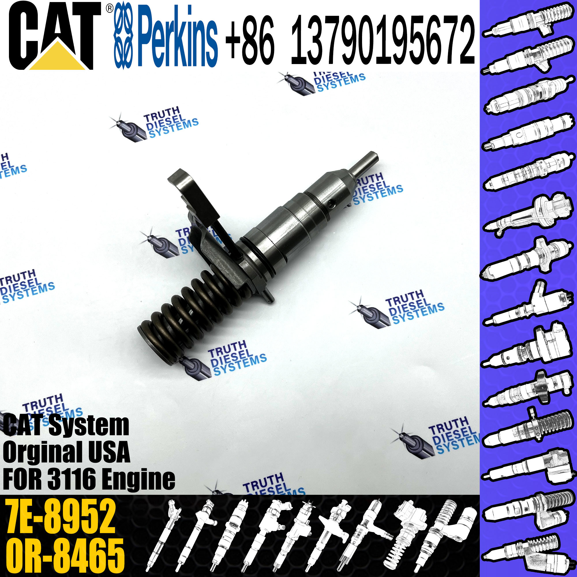 CAT Diesel Injector Fuel 7E8952 7E-8952 7E8952 0R3389 0R-3389 For CAT Truck Engine 3116