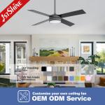 6 Speed Remote LED Ceiling Fan For Living Room Pure Copper DC Motor OEM/ODM
