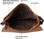 VINTAGE CANVAS SATCHEL MESSENGER BAG FOR MEN WOMEN,TRAVEL SHOULDER BAG 13.5"