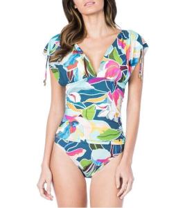 Wholesale Go with The Floral Print Adjustable Straps Mio One Piece Swimsuit from china suppliers