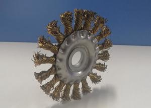 Wholesale Bronze Knotted Wire Wheel Brush / Twist Knot Wire Brush With 16mm Arbor Hole from china suppliers