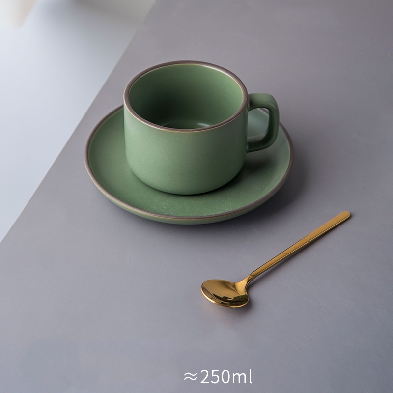 Solid Color Rim Ceramic Coffee Mug Set Of 6 With 250ml Volume And Porcelain Material
