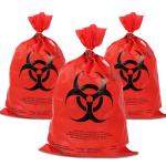 Heavy Duty Orange Biohazard Plastic Bags Medical Trash Bin Liner