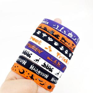 Wholesale Euramerican Style Silicone Bracelet Event Halloween Day Gift Festival Rubber Wristbands from china suppliers