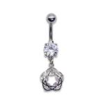 Flower Dangle Belly Button Piercings Jewelry 14G 1.6mm Stainless Steel Belly