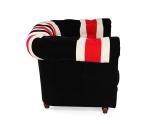 1 - 2 - 3 Seat Union Jack Fabric Chesterfield Sofa Couch With Wood Legs