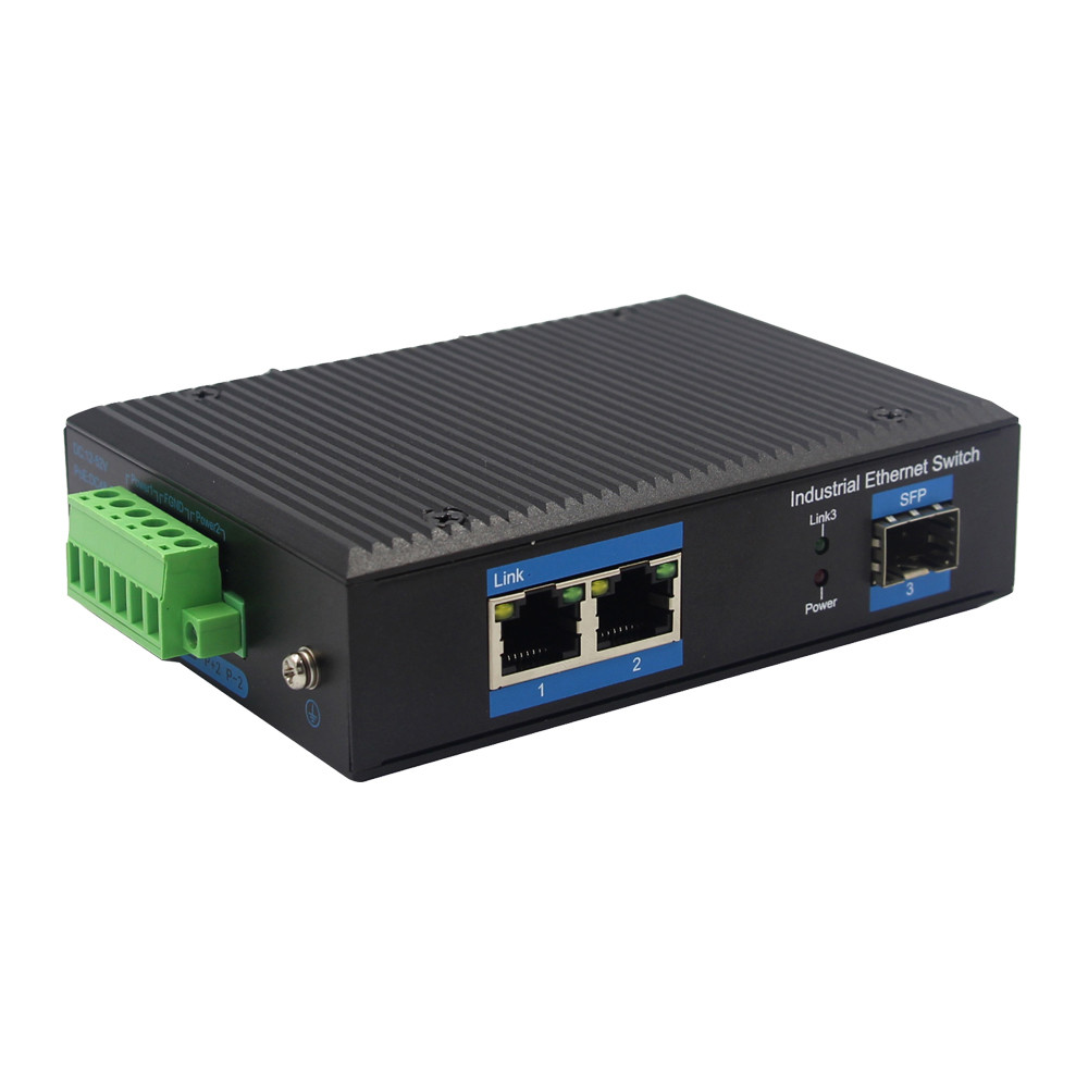 NF512G-SFP SFP To 2 UTP Din Rail Industrial Ethernet Switch 10/100/1000M