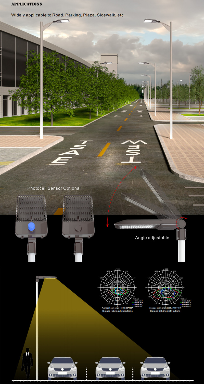 Ip66 Outdoor LED Street Light Waterproof 60w 150w Aluminum Housing