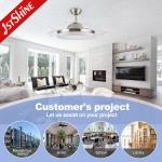1stshine LED Ceiling Fan Pure Copper Motor Bright LED Soft Lighting Standard