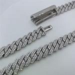 18mm Sterling Silver Men's Hip Hop Jewelry 24 Inch OEM Moissanite Hip Hop