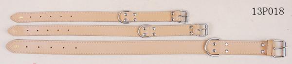 2.5cm / 2cm Width Beige Rope Dog Leash , Leather Cat Collars With Nickel Metal