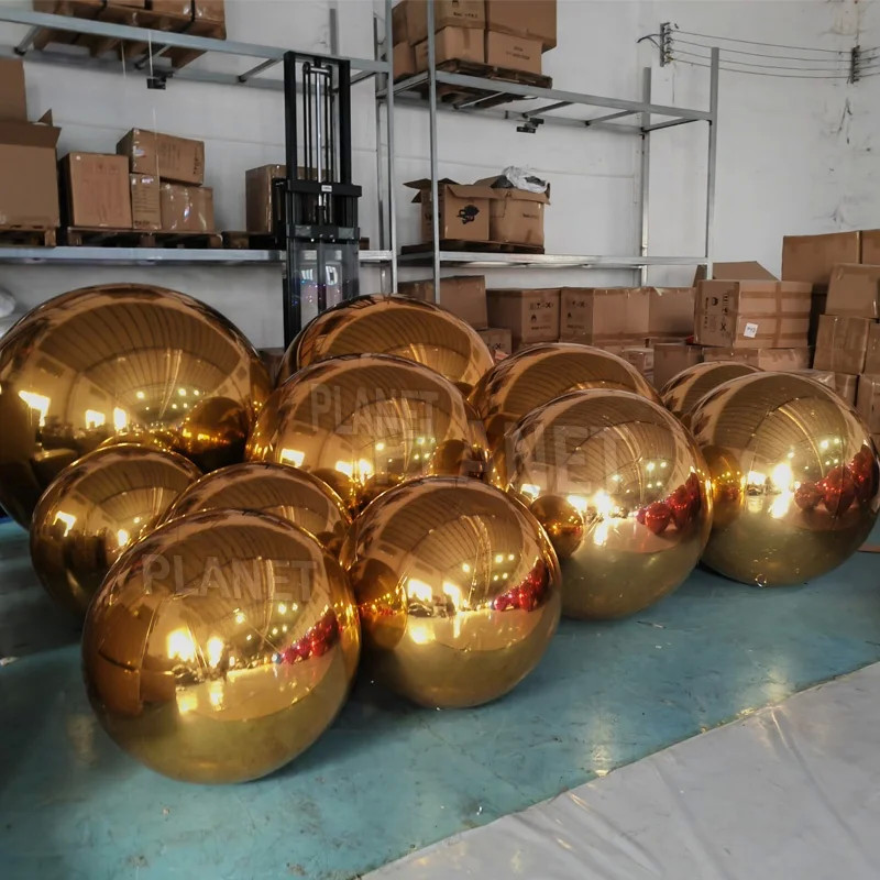 Hanging Inflatable Mirror Ball Purple PVC Mirror Balloon Reflective Decoration Sphere