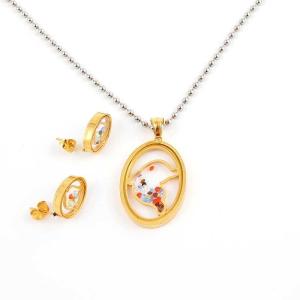 Wholesale South American Fashion Stainless Steel Earrings With Matched Pendant Necklace Set CQT36 from china suppliers