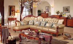 Wholesale Corner Leather China Royal Wooden Sofa Set from china suppliers