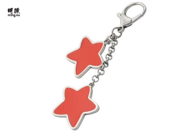 Quality Personalized Star Shaped Keychain For Men , Zinc Alloy Promotional Metal Keyrings / Keychains for sale