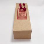 Ribbon Handle Kraft Paper Bag Red Wine Bottle Gift Bags 0.30mm Thickness