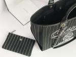 Large Custom Branded Bags Cotton Calfskin Chanel 2.55 Handbag Metalblack And