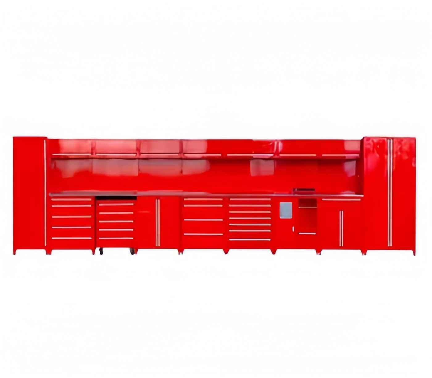 Acceptable OEM ODM Metal Garage Cabinet with Heavy Duty Workbench and Casters