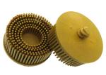 Yellow Abrasive Bristle Disc Brush Tapered 2 Inch Diameter Grade 80 Grit