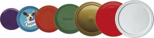 Wholesale Food grade colorful recycled flat plastic can PE lid environmental friendly 401 # from china suppliers