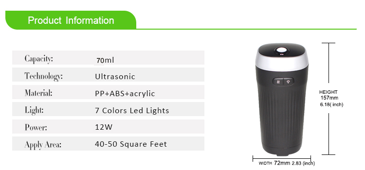 Car Aromatherapy USB 70ML Essential Oil Scent Diffuser