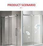 304 Stainless Steel Frameless Sliding Door Hardware for Square Tempered Glass
