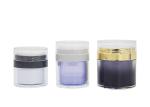 Leakproof Acrylic Refillable Airless Pump Cream Jar Round 15g 30g 50g White