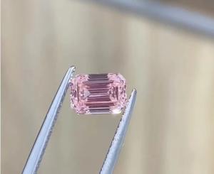 Wholesale Synthetic Emerald Cut Lab Grown Pink Diamonds Jewelry Fancy Light Grade from china suppliers